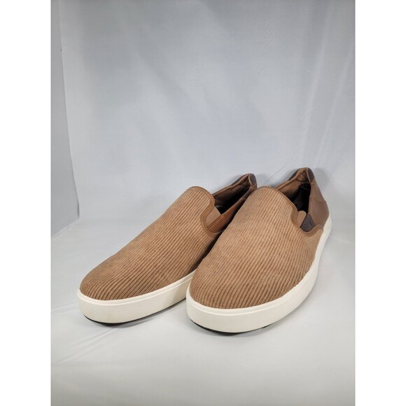 Olukai Men\'s Lae\'ahi Kapa Corduroy Slip-On Shoes Tan/darkwood Leather Size 14 main image 8